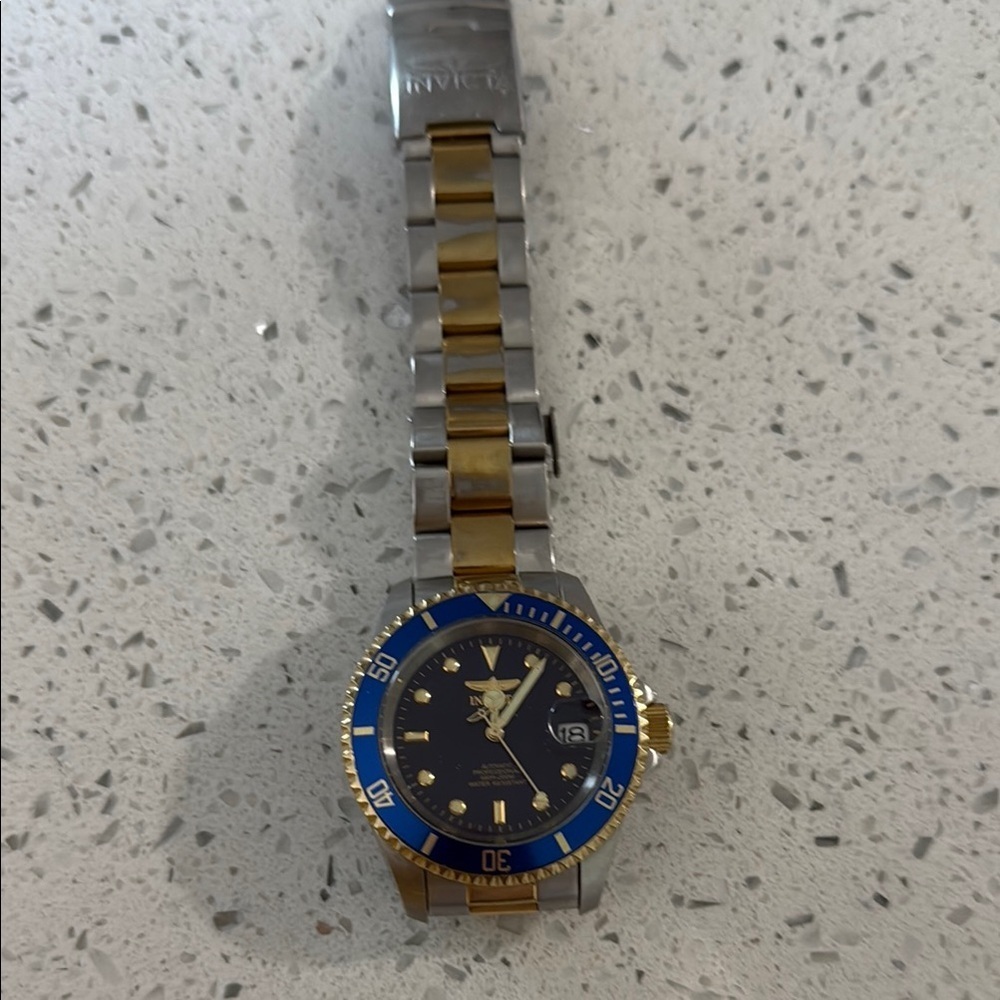 Men’s Invicta Two-Tone Blue and Gold Watch